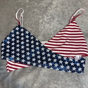 Red white and blue crop top
